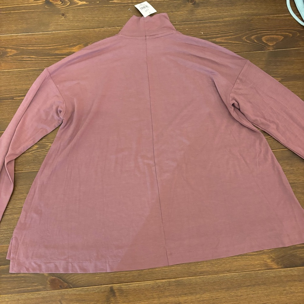 J.Jill Wearever Collection Mock Neck Top Smoky Plum NWT Small Petite Travel Knit - Picture 4 of 11